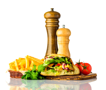 Picture no: 11917651 Shawarma Fast Food mit Pommes auf Weiß Created by: xfotostudio