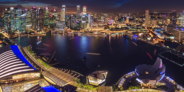 Picture no: 11980942 Singapur Skyline zur blauen Stunde Panorama Created by: Jean Claude Castor