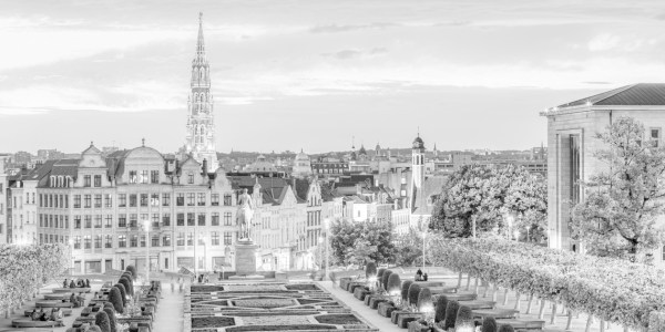 Picture no: 12866328 Mont des Arts in Brüssel am Abend - monochrom Created by: dieterich