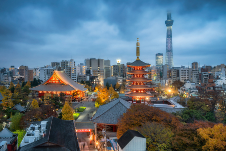 Picture no: 12895253 Senso-ji Tempel und Tokyo Skytree bei Nacht Created by: eyetronic