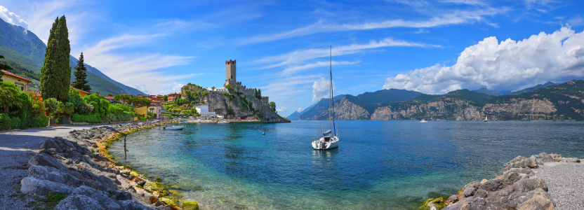 Picture no: 12913082 Bucht mit Segelboot Malcesine am Gardasee Created by: SusaZoom