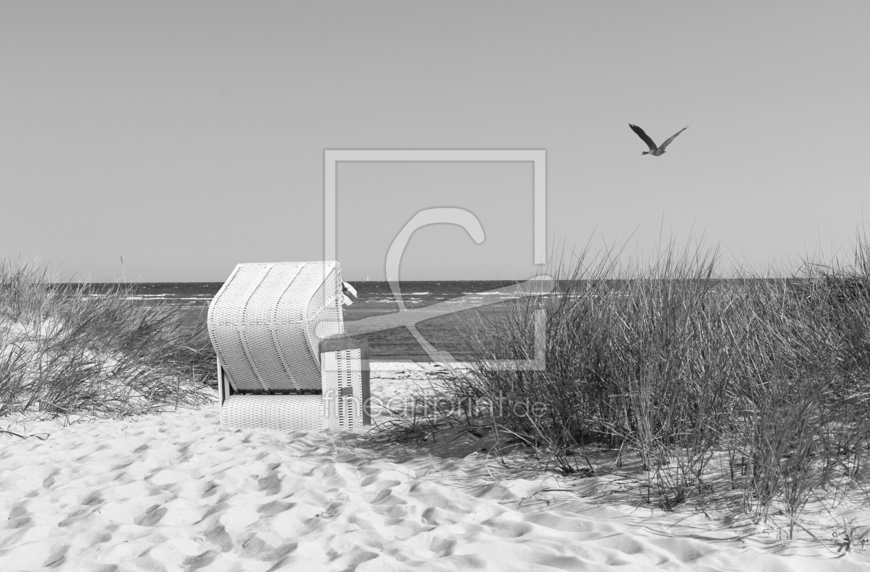 Bild-Nr.: 11575268 Strandkorb mit Möwe erstellt von uwejaeger