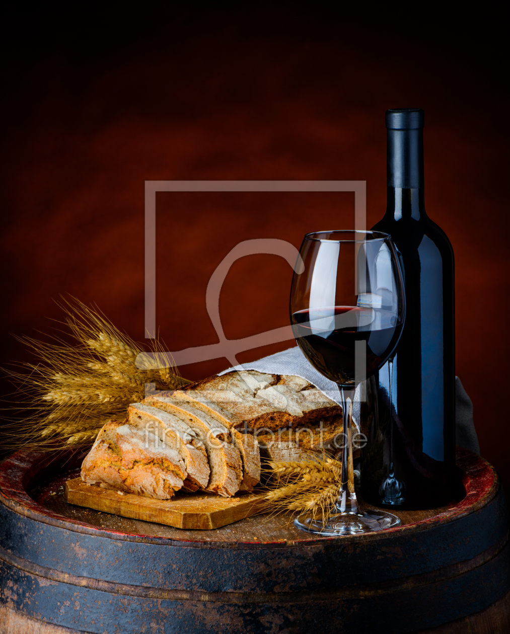 Bild-Nr.: 11915404 Stillleben mit Wein und Brot erstellt von xfotostudio