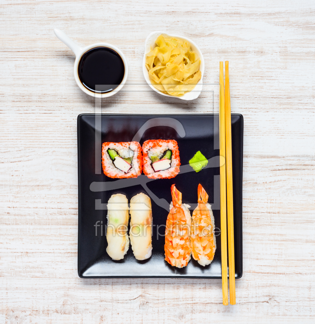 Bild-Nr.: 11916772 Sushi auf Schwarzem Teller erstellt von xfotostudio