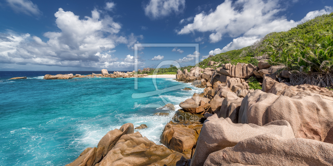 Bild-Nr.: 12328327 Seychellen Strand mit türkis farbenem Meer erstellt von FotoPictures