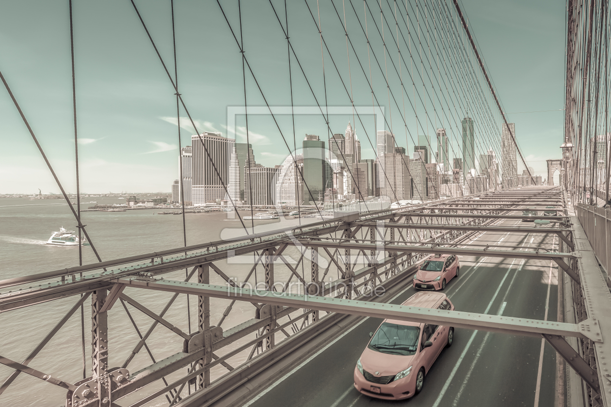 Bild-Nr.: 12488690 Brooklyn Bridge Impression - urbaner Vintage-Stil erstellt von Melanie Viola