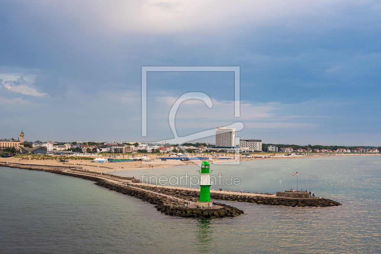 Bild-Nr.: 12611217 Mole an der Ostseeküste in Warnemünde am Abend erstellt von Rico Ködder