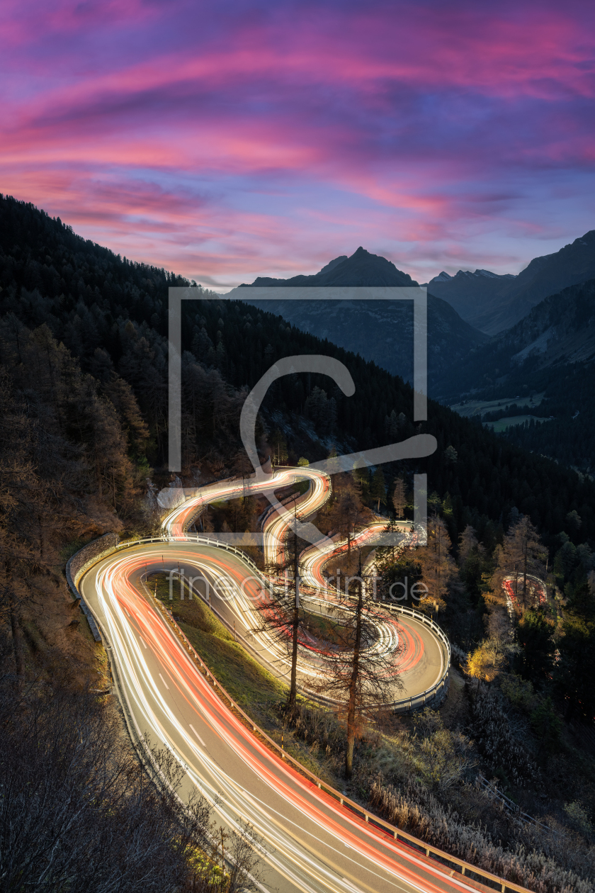 Bild-Nr.: 12684680 Malojapass in der Schweiz am Abend erstellt von Michael Valjak