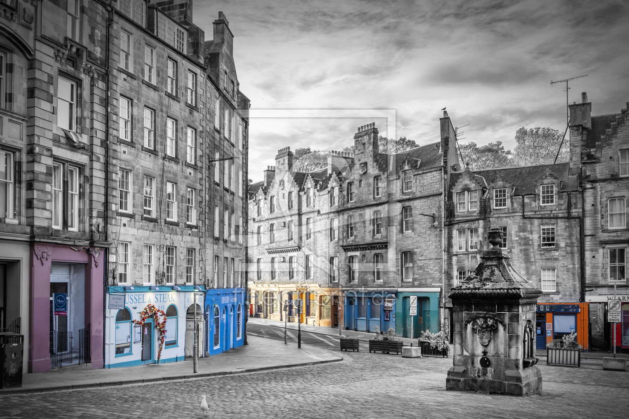 Bild-Nr.: 12691140 Edinburgh Grassmarket - Historischer Trinkbrunnen  erstellt von Melanie Viola