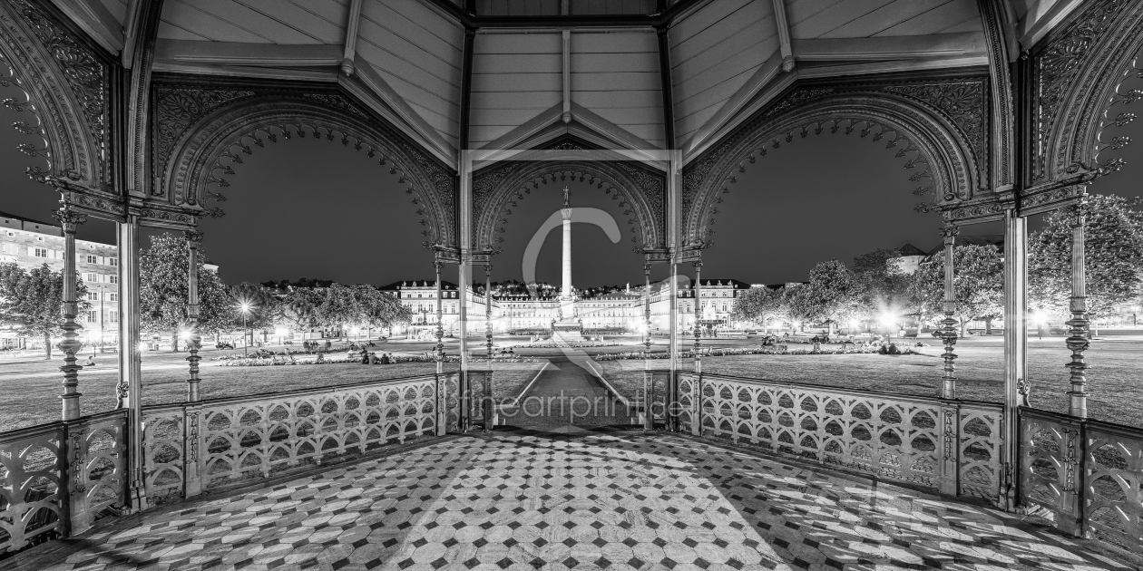Bild-Nr.: 12722586 Panorama Schlossplatz in Stuttgart am Abend erstellt von dieterich