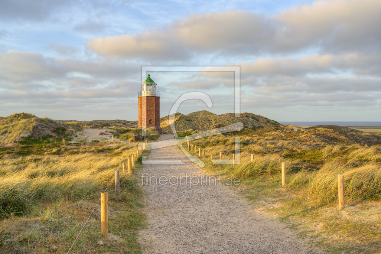 Bild-Nr.: 12733462 Sylt Quermarkenfeuer Rotes Kliff im Abendlicht erstellt von Michael Valjak