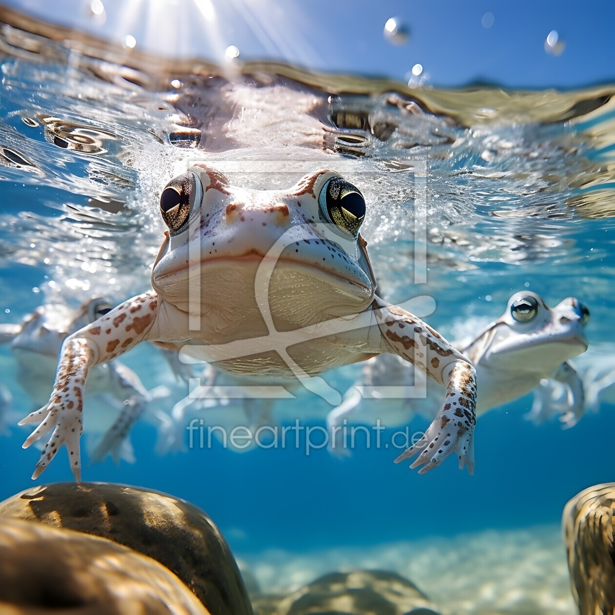 Bild-Nr.: 12737264 Tierische Wasserspiele Frösche KI Generator erstellt von Heike  Hultsch