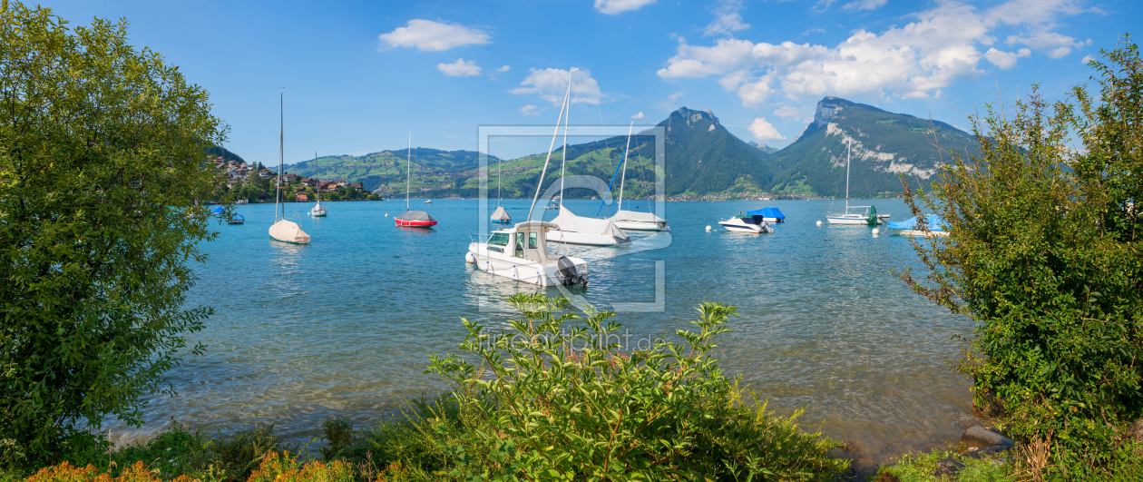 Bild-Nr.: 12740678 Segelboote in Faulensee - Blick zum Niederhorn  erstellt von SusaZoom