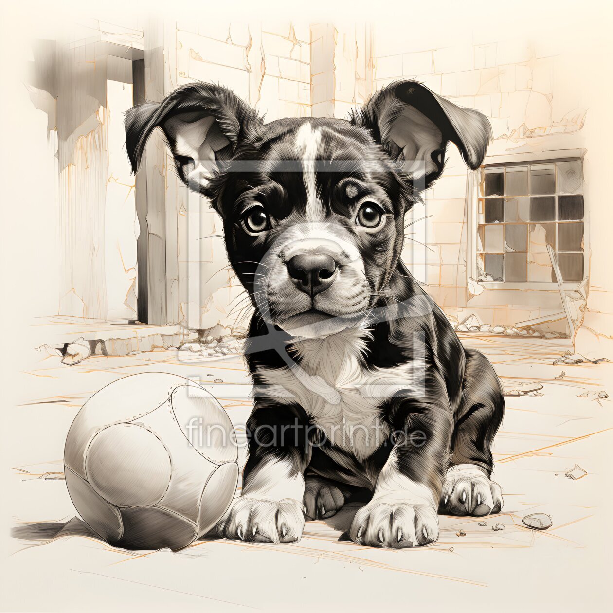 Bild-Nr.: 12745300 Bulldoggenwelpe KI erstellt von Heike  Hultsch