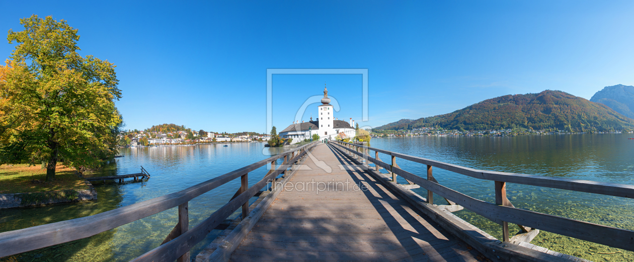 Bild-Nr.: 12751905 Holzbrücke zum Schloss Ort am Traunsee erstellt von SusaZoom