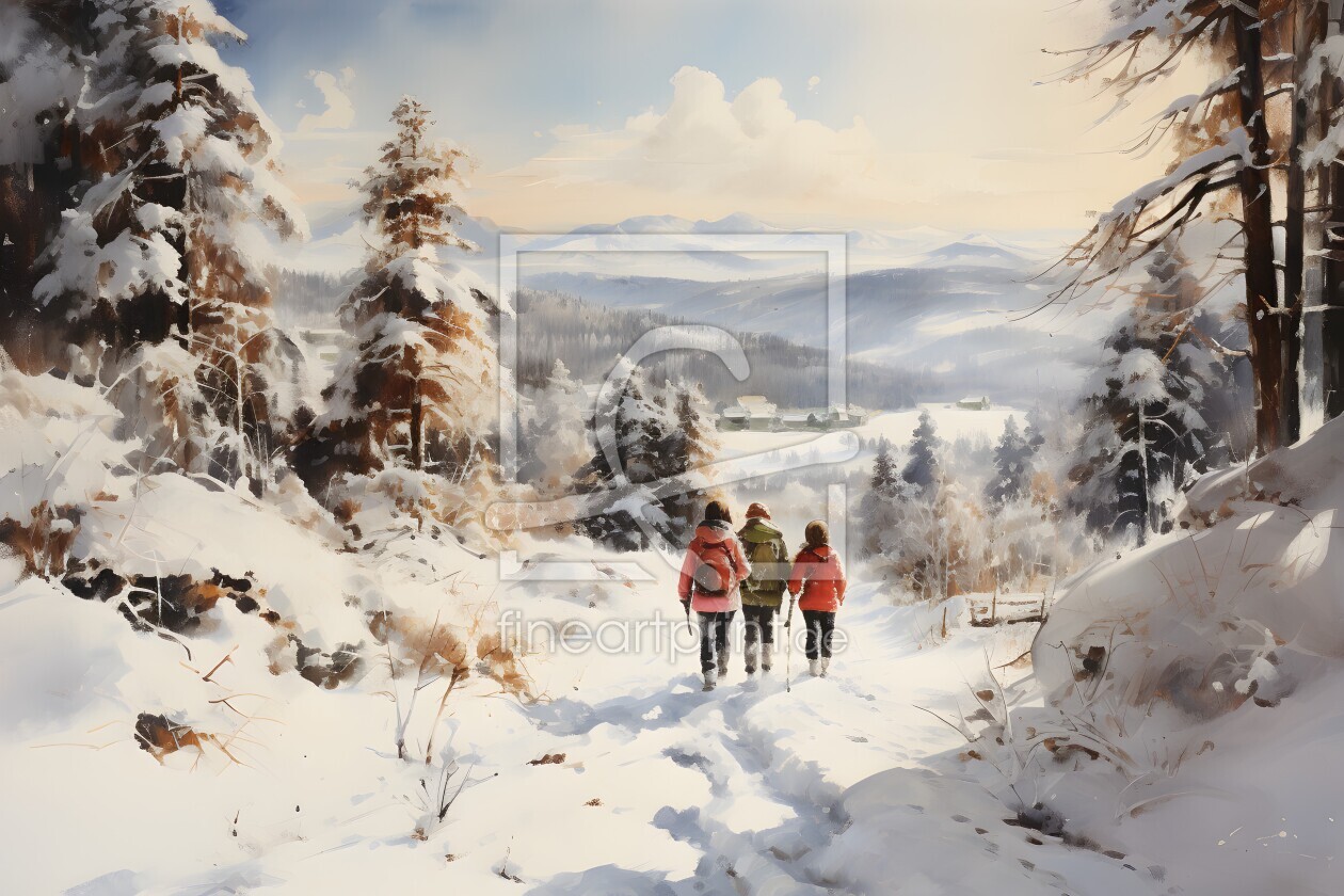 Bild-Nr.: 12763909 Winterwanderung KI erstellt von Heike  Hultsch