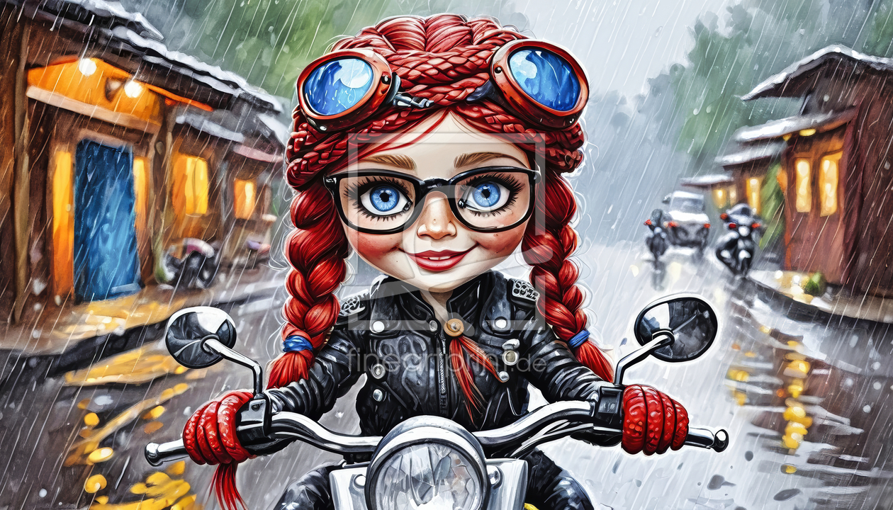 Bild-Nr.: 12825480 Ich bin Marie auf dem Motorrad KI erstellt von XYRIUS