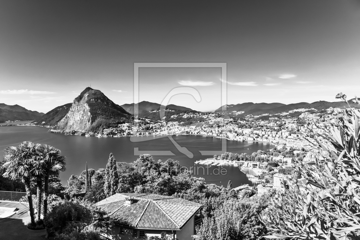 Bild-Nr.: 12828217 Lugano am Luganersee in der Schweiz - monochrom erstellt von dieterich