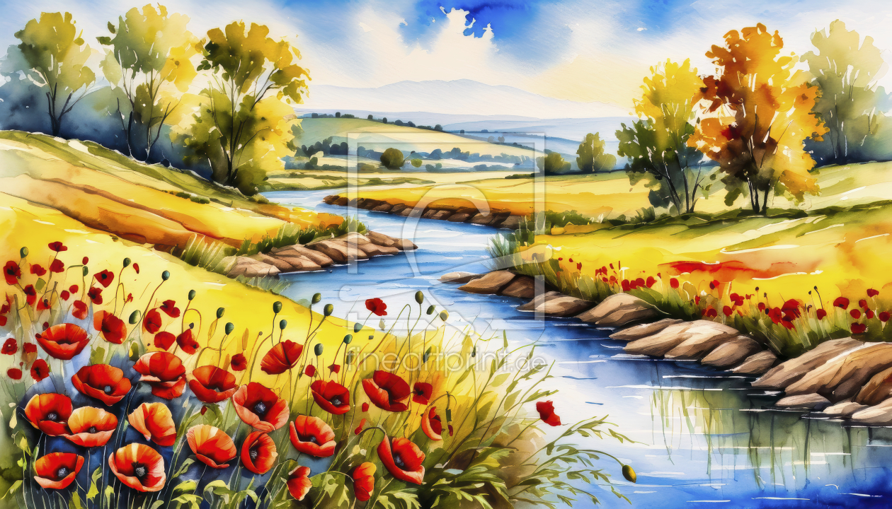 Bild-Nr.: 12836783 Flusslandschaft KI erstellt von XYRIUS