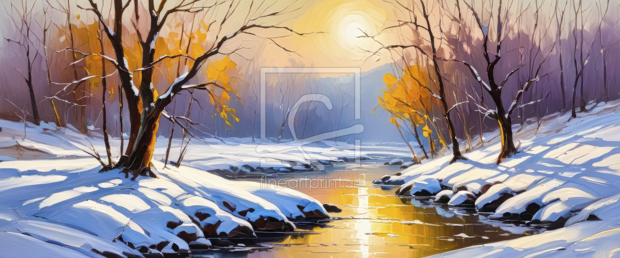 Bild-Nr.: 12859856 Flusslandschaft im Winter KI erstellt von XYRIUS