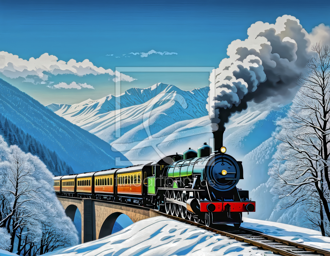 Bild-Nr.: 12871018 Schienenverkehr im Winter KI erstellt von XYRIUS