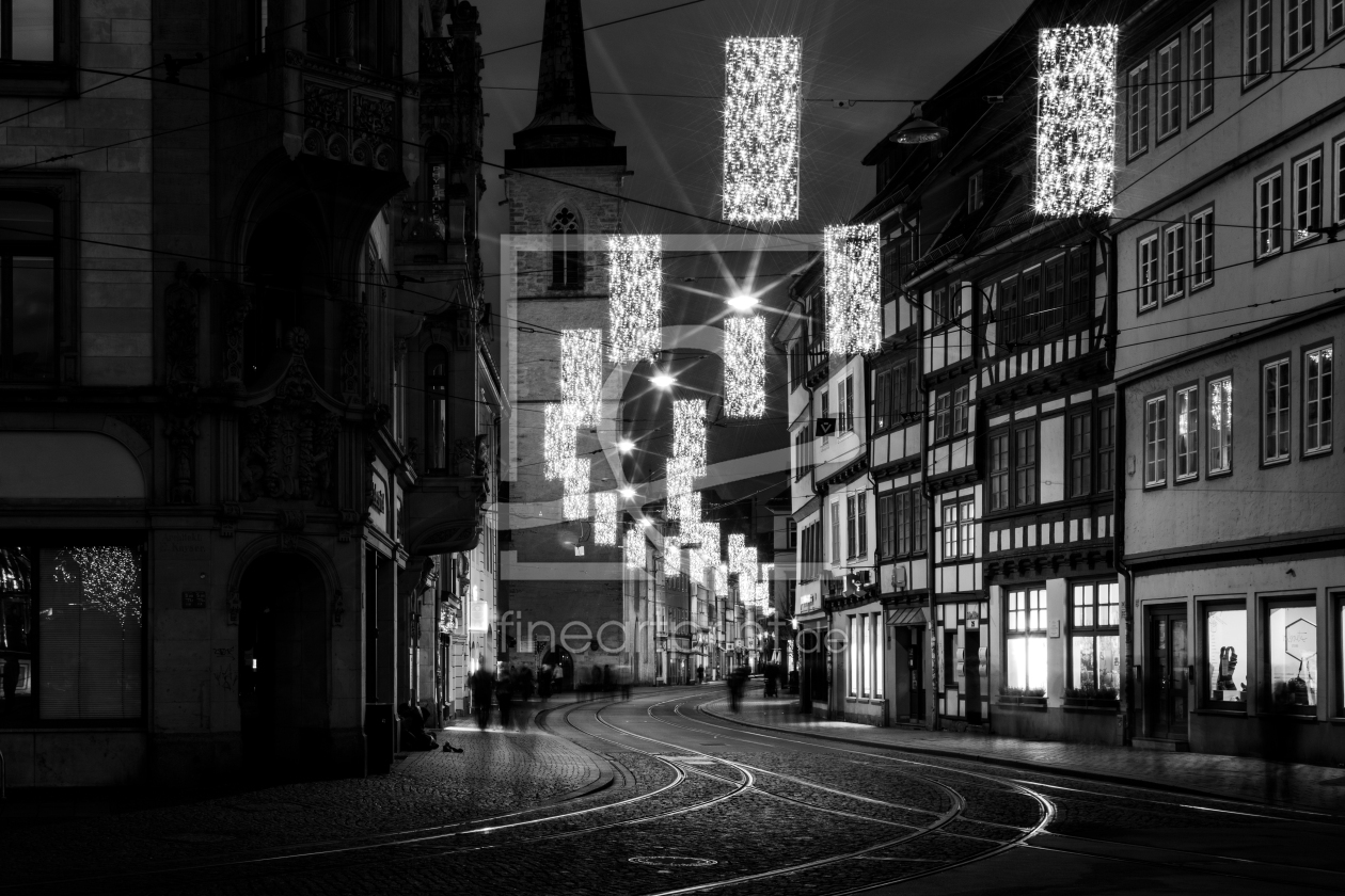 Bild-Nr.: 12877149 Erfurt Marktstraße zu Weihnachten SW erstellt von Sandra Höfer