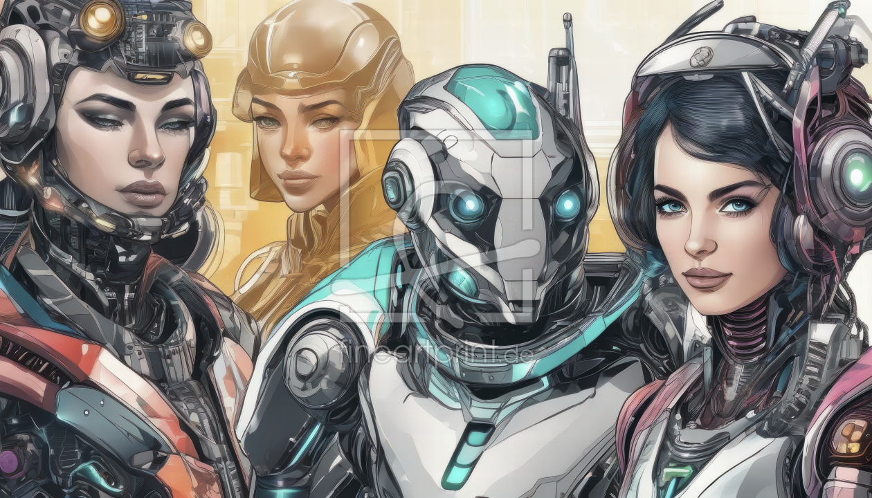 Bild-Nr.: 12887556 Humanoiden Gruppe KI erstellt von XYRIUS