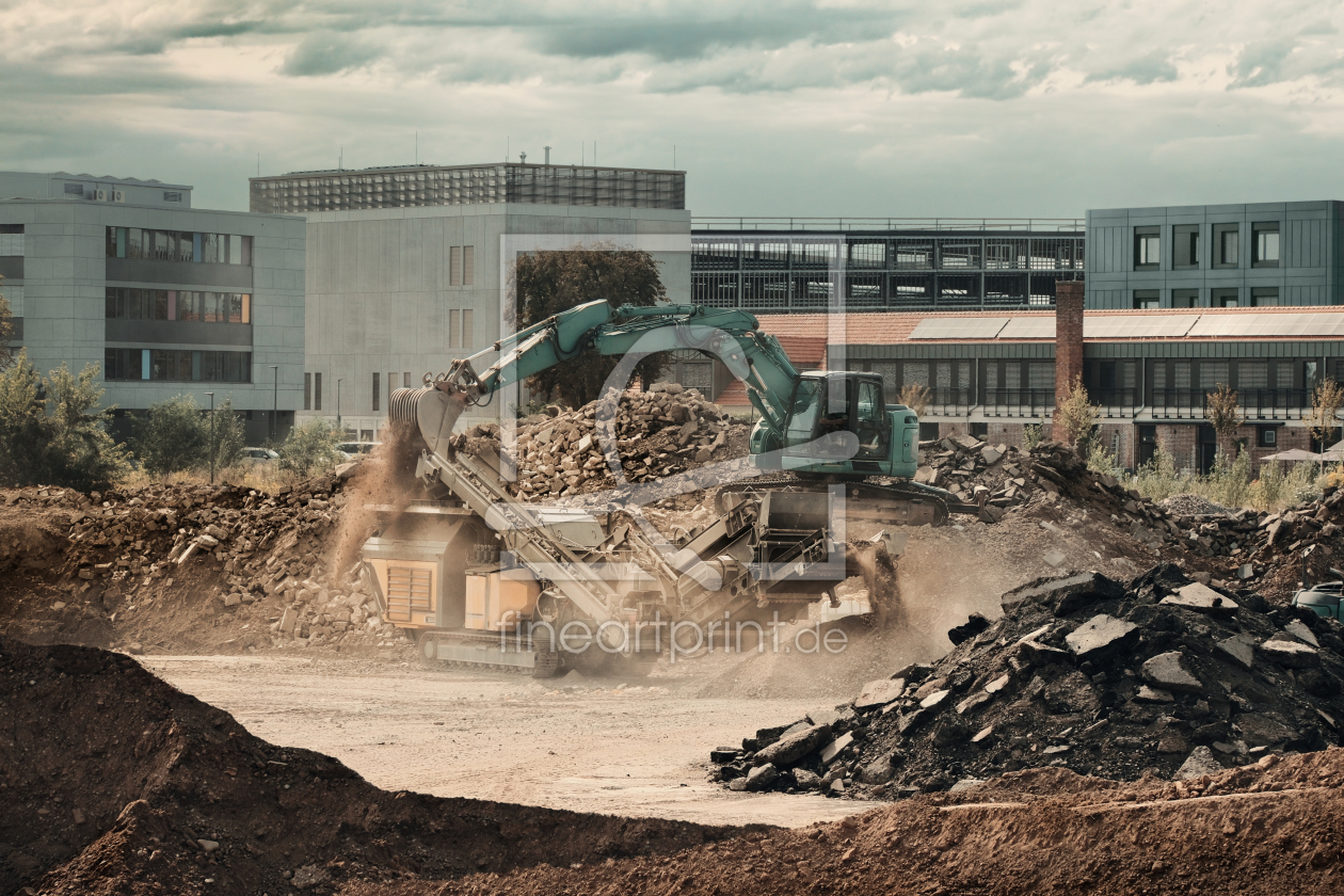 Bild-Nr.: 12907173 Baustelle mit Bagger bei der Arbeit erstellt von Smileus