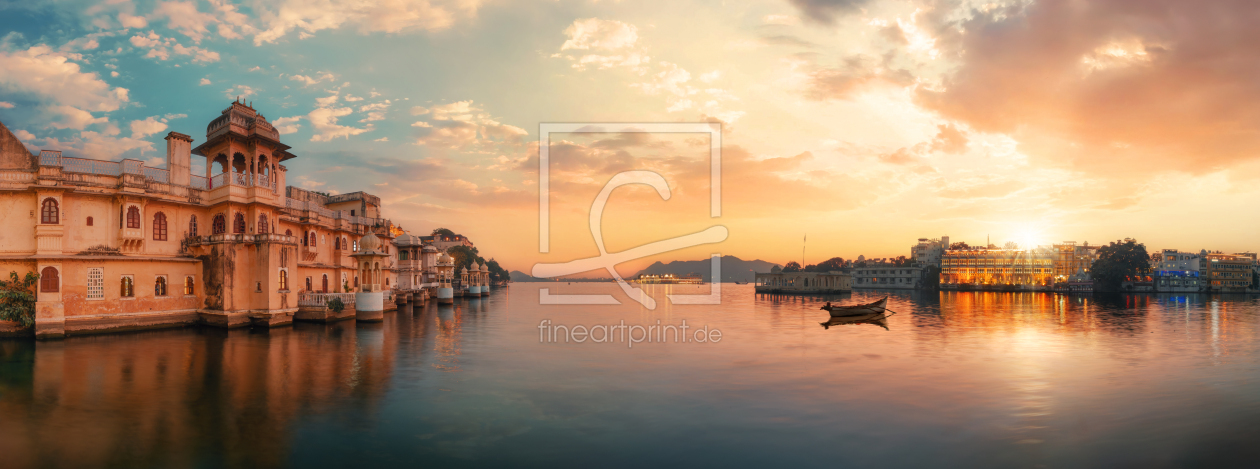 Bild-Nr.: 12907359 Sonnenuntergang am See in Udaipur Indien  erstellt von Smileus