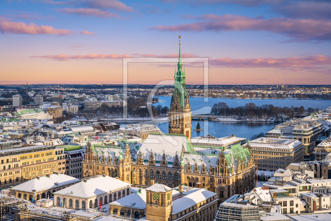 Bild-Nr.: 12908785 Rathaus von Hamburg im Winter erstellt von Mapics