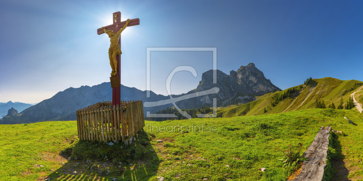 Bild-Nr.: 12912010 Bergkreuz vor dem Aggenstein erstellt von Walter G. Allgöwer