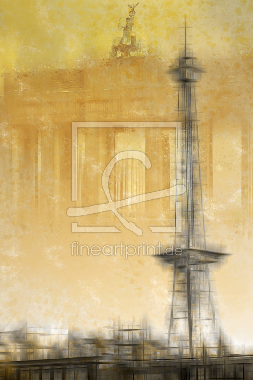 Bild-Nr.: 12919535 City-Art BERLIN Funkturm und Brandenburger Tor  erstellt von Melanie Viola