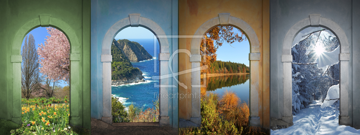 Bild-Nr.: 12921692 Collage Vier Jahreszeiten II - Alte Torbogen erstellt von SusaZoom