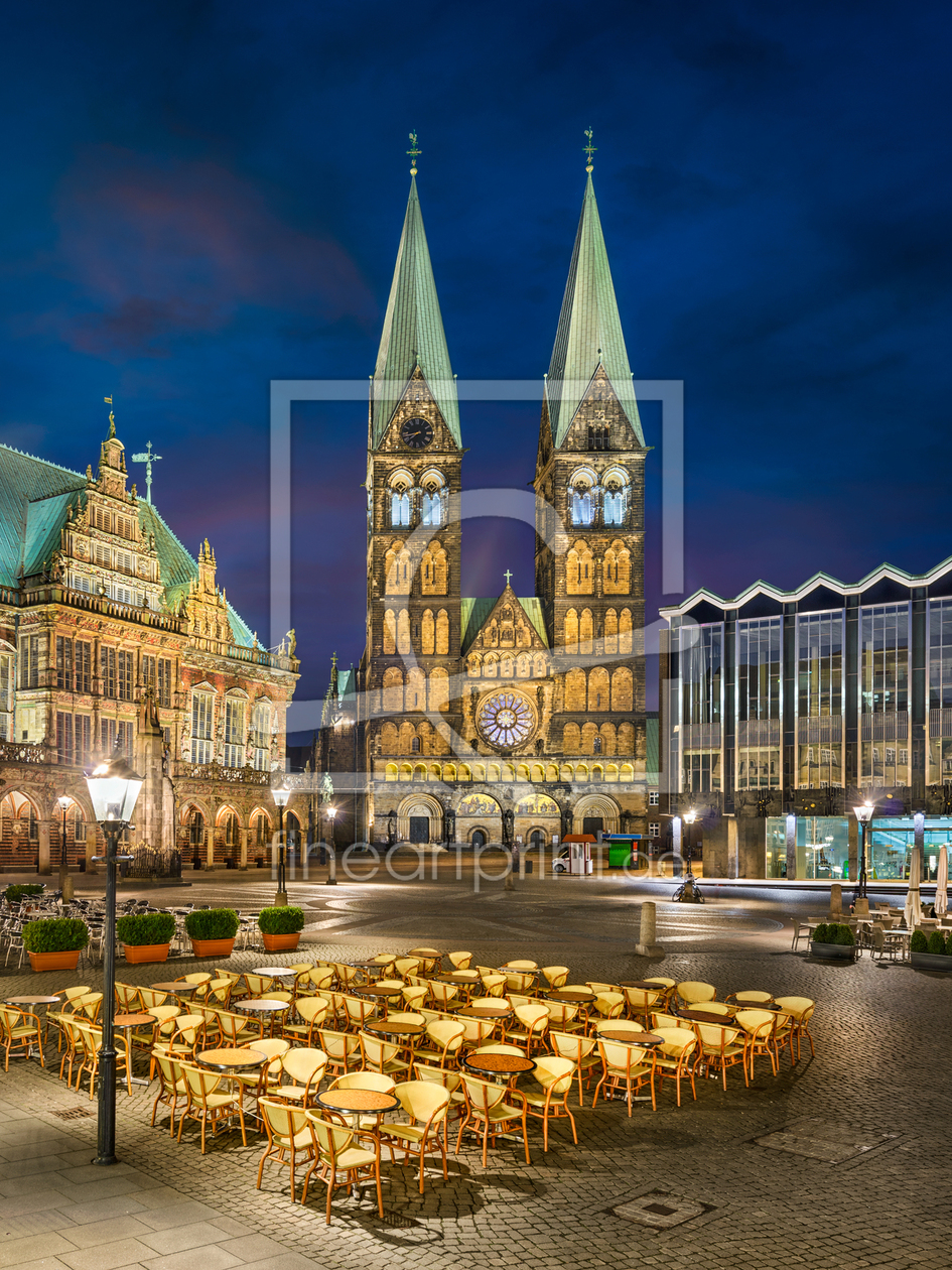 Bild-Nr.: 12928809 Marktplatz von Bremen bei Nacht erstellt von Mapics