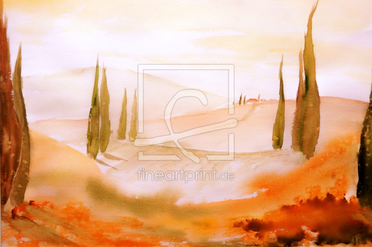 Bild-Nr.: 12934370 Toskana -  mediterranes Aquarell erstellt von M.A. Ziehr