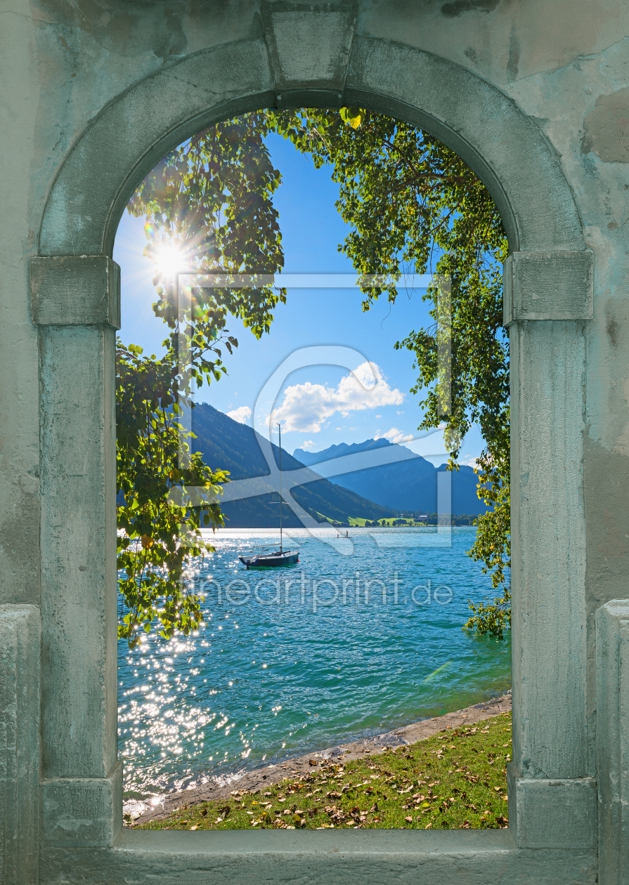 Bild-Nr.: 12936671 Rustikales Fenster mit Blick auf den Achensee erstellt von SusaZoom
