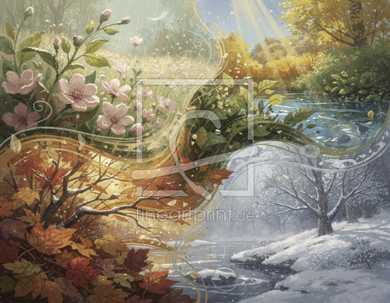 Bild-Nr.: 12937234 Jahreszeiten KI erstellt von XYRIUS