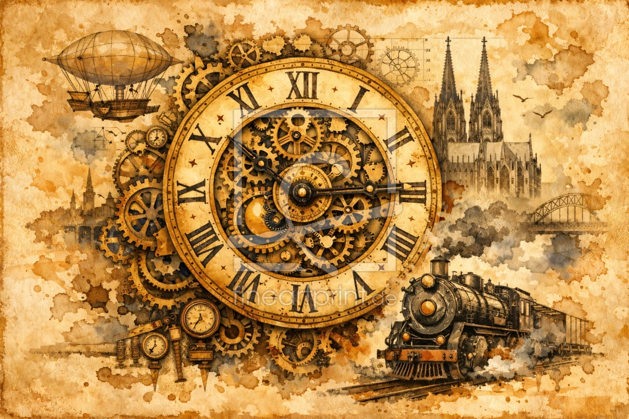 Bild-Nr.: 12937512 Steampunk-Zeitreise durch Köln KI erstellt von gabii40