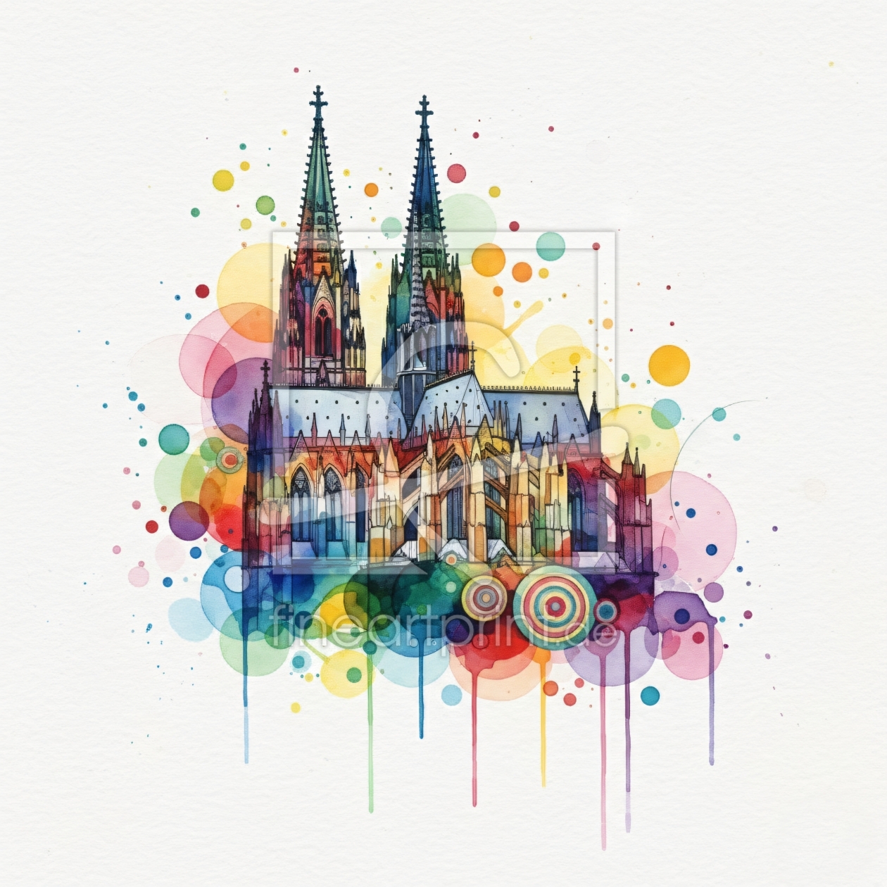 Bild-Nr.: 12939319 Regenbogen-Kathedrale KI erstellt von gabii40