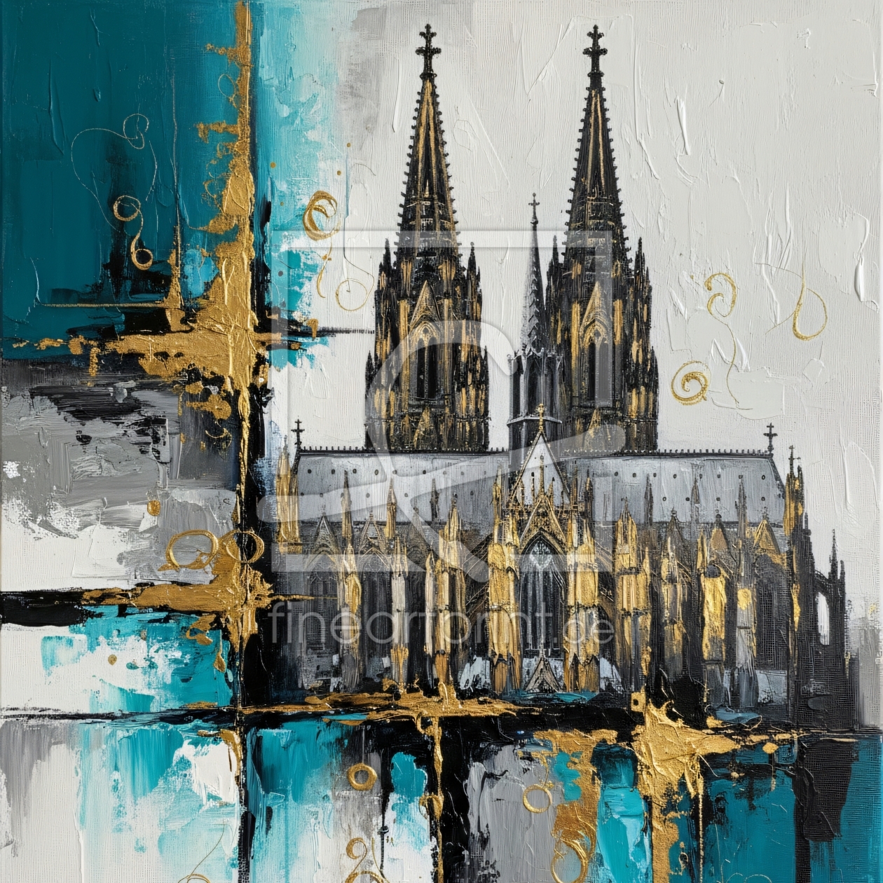 Bild-Nr.: 12940333 Kölner Dom-Fragment im Zeitfluss KI erstellt von gabii40