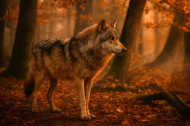 Wolf im Herbstwald KI/12922273