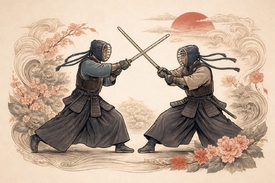 Duell im Kirschblütenwind KI/12940809