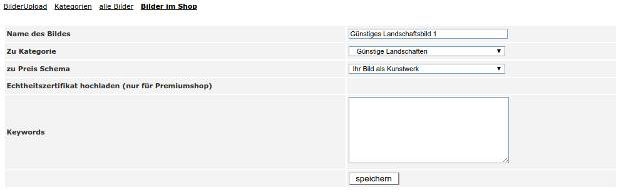 Bild im Shop - Einstellungen Bild im Shop - Einstellungen