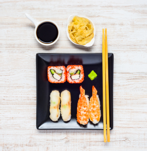 Bild-Nr: 11916772 Sushi auf Schwarzem Teller Erstellt von: xfotostudio