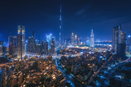 Bild-Nr: 12187997 Dubai Skyline bei Nacht Erstellt von: Jean Claude Castor