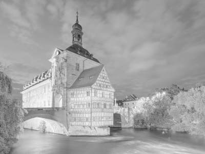 Bild-Nr: 12560801 Bamberg Altes Rathaus am Abend schwarz-weiß Erstellt von: Michael Valjak