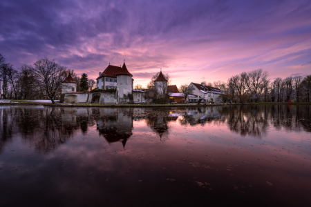 Bild-Nr: 12582903 Schloss Blutenburg in München im Sonnenuntergang Erstellt von: Rigatoni