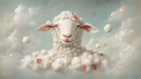 Bild-Nr: 12843538 Romantisches Schaf KI Erstellt von: Heike  Hultsch