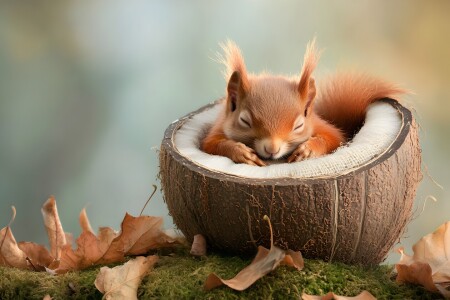 Bild-Nr: 12844392 Ein Bett in der Kokosnuss KI Erstellt von: Heike  Hultsch