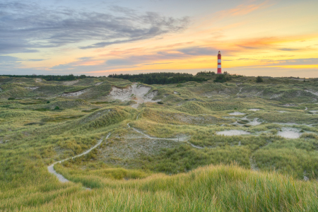 Bild-Nr: 12846218 Blick über die Dünen zum Leuchtturm auf Amrum Erstellt von: Michael Valjak